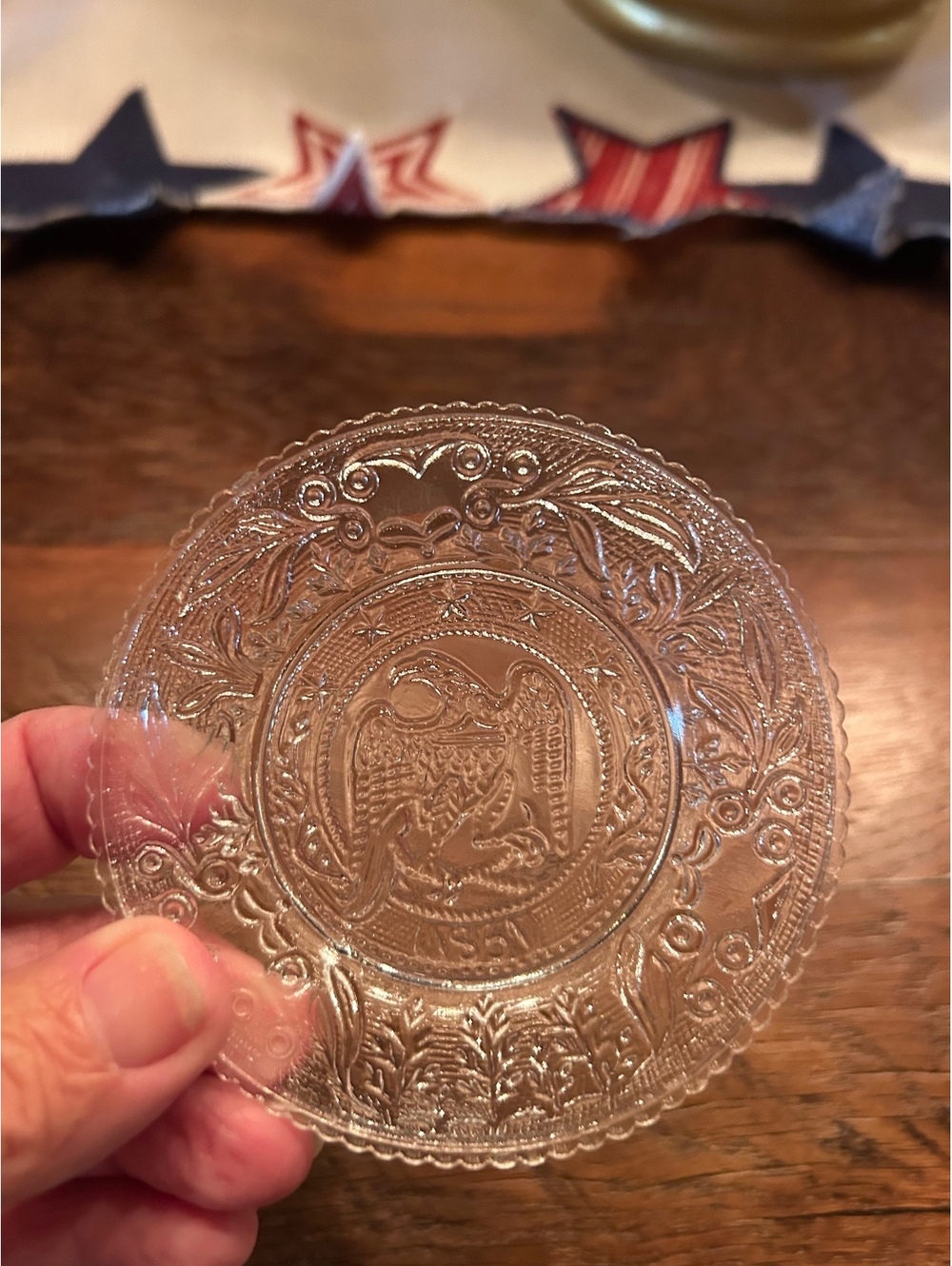 Vintage  Westmoreland Glass "1831 Eagle Liberty" Cup Plate
